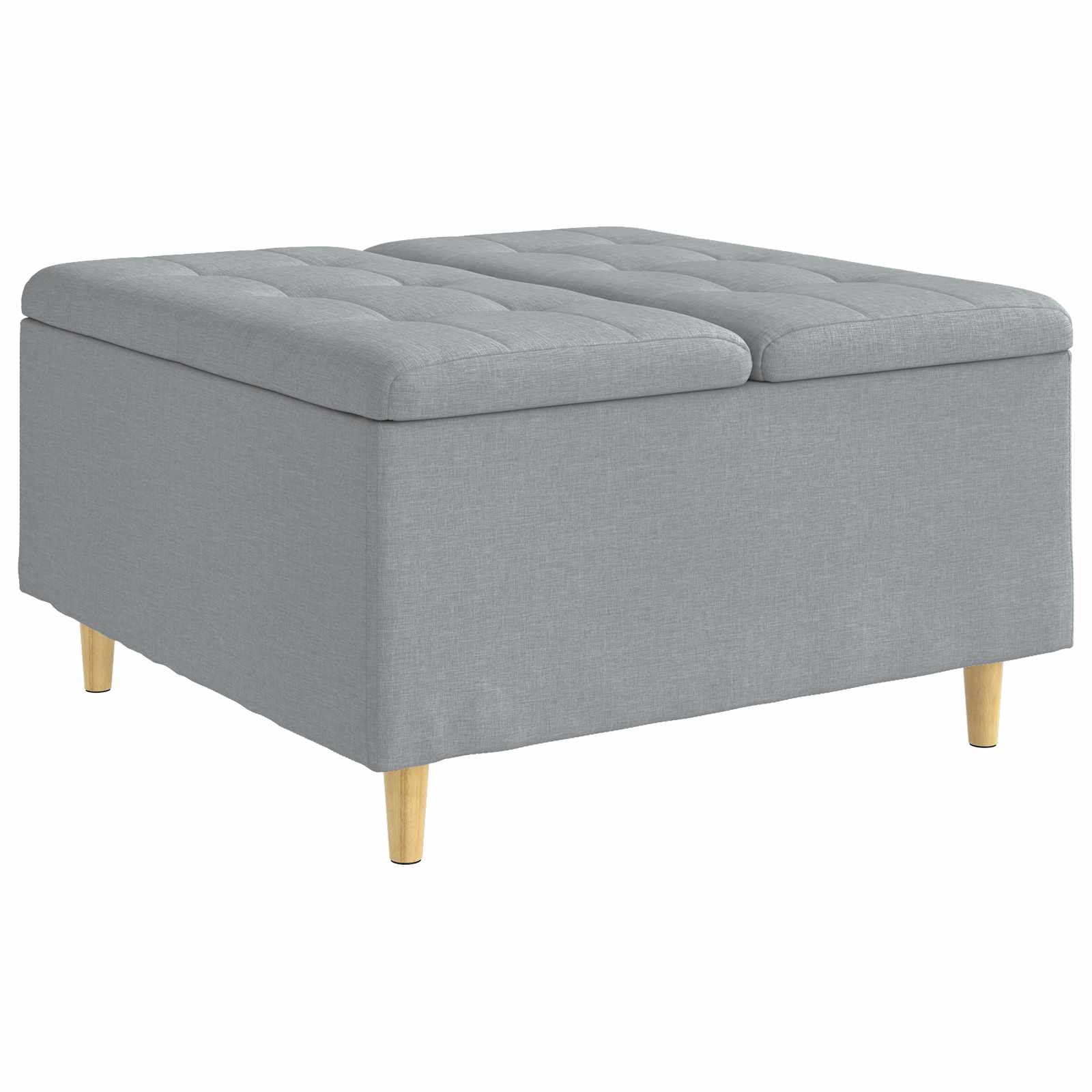 Knopkruk met kussen Lichtgrijs 80 x 80 x 45 cm Stof