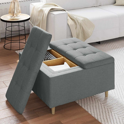Knopkruk met kussen Donkergrijs 80 x 80 x 45 cm Stof