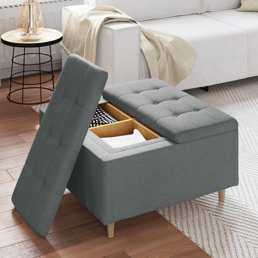 Knopkruk met kussen Donkergrijs 80 x 80 x 45 cm Stof