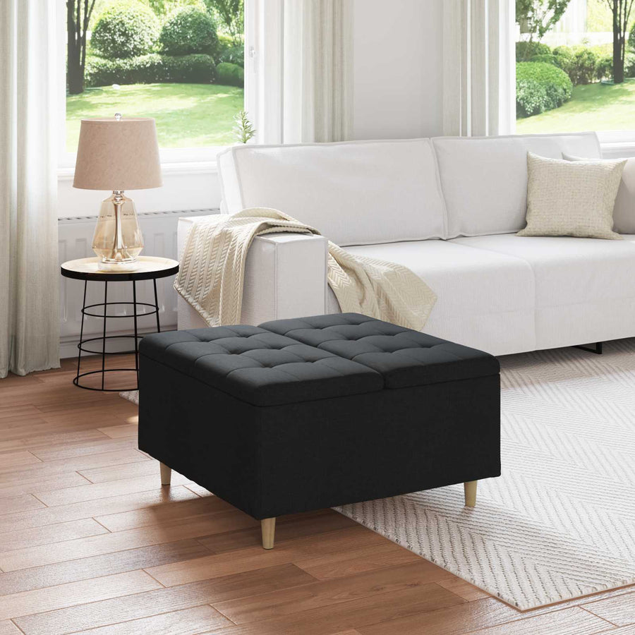 Knopkruk met kussen Zwart 80 x 80 x 45 cm Stof