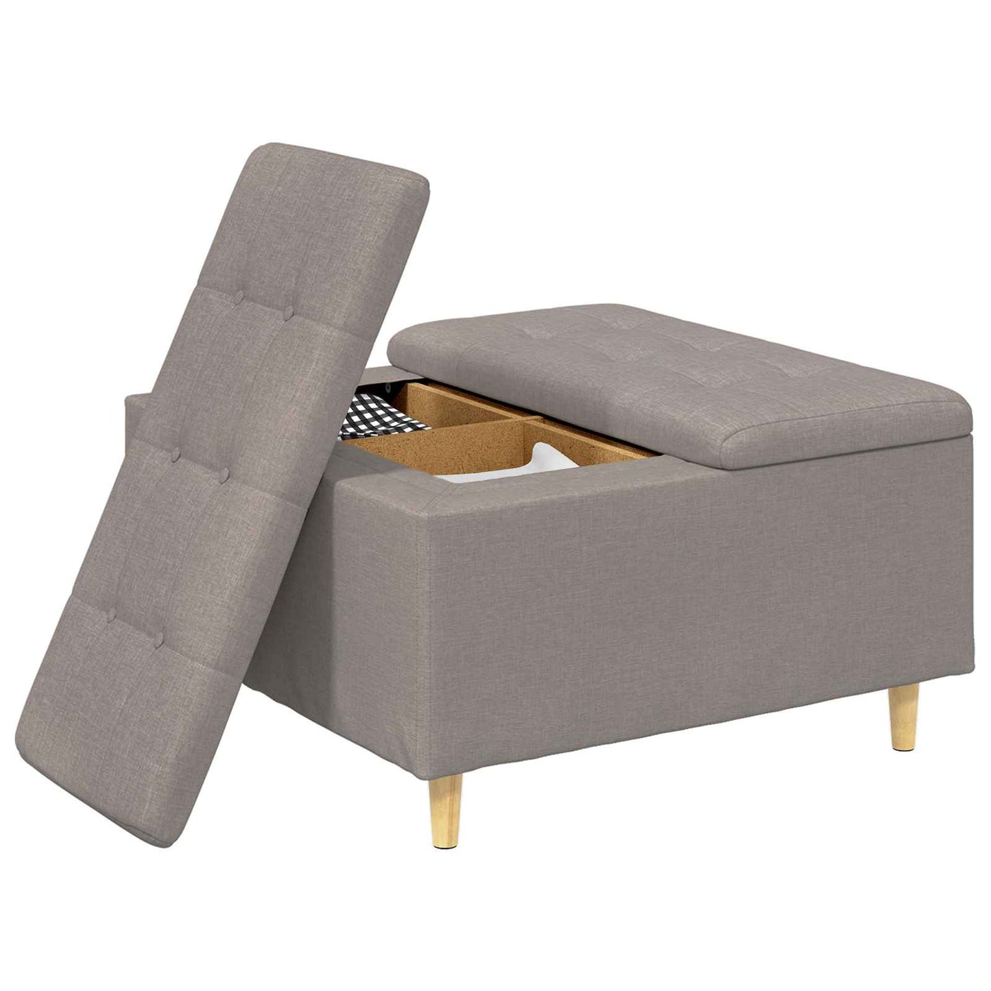 Knopkruk met kussen Taupe 80 x 80 x 45 cm Stof
