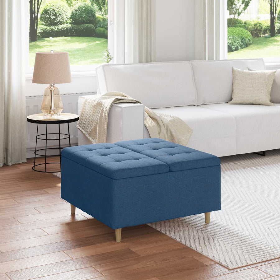 Knopkruk met kussen Blauw 80 x 80 x 45 cm Stof