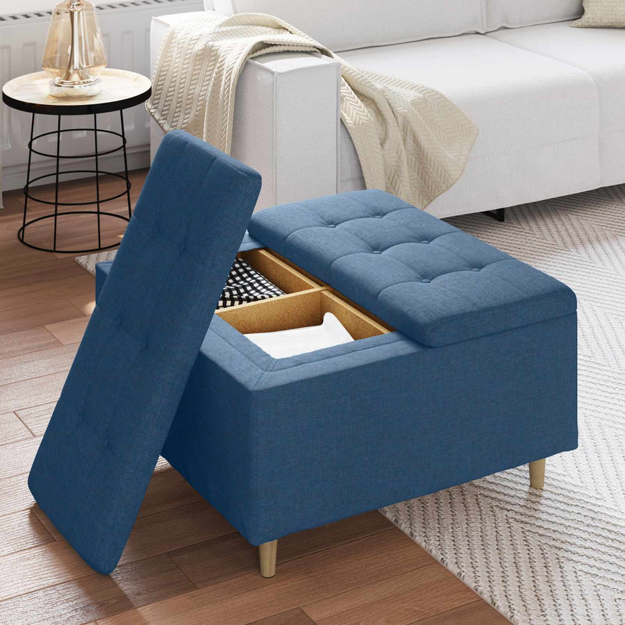 Knopkruk met kussen Blauw 80 x 80 x 45 cm Stof
