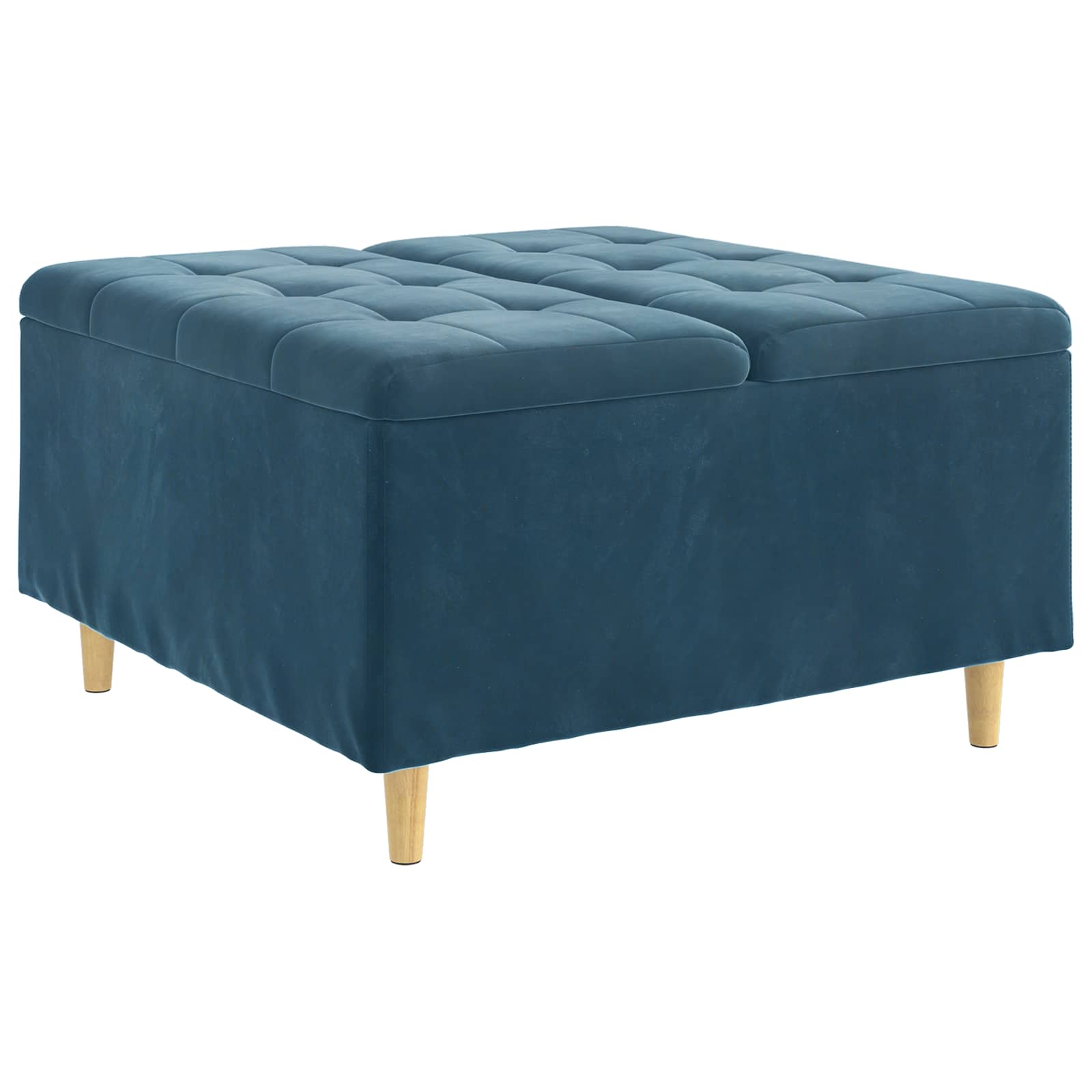 Knopkruk met kussen Blauw 80 x 80 x 45 cm Fluweel