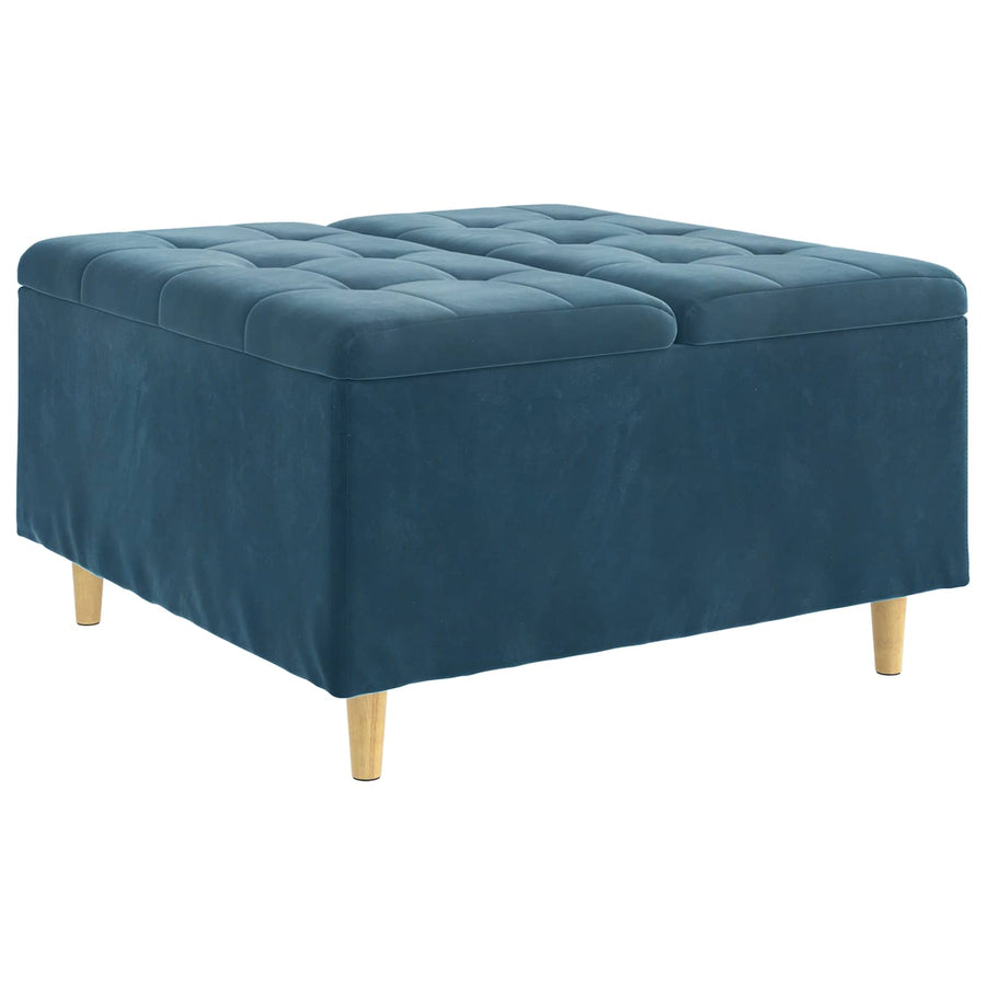 Knopkruk met kussen Blauw 80 x 80 x 45 cm Fluweel