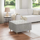 Storage Ottoman with Cushion Light Grey 80 x 80 x 45 cm Velvet