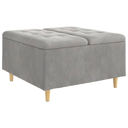 Knopkruk met kussen Lichtgrijs 80 x 80 x 45 cm Fluweel