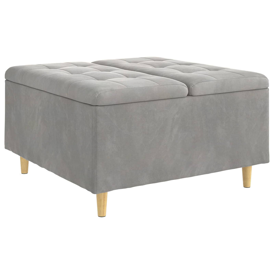 Knopkruk met kussen Lichtgrijs 80 x 80 x 45 cm Fluweel