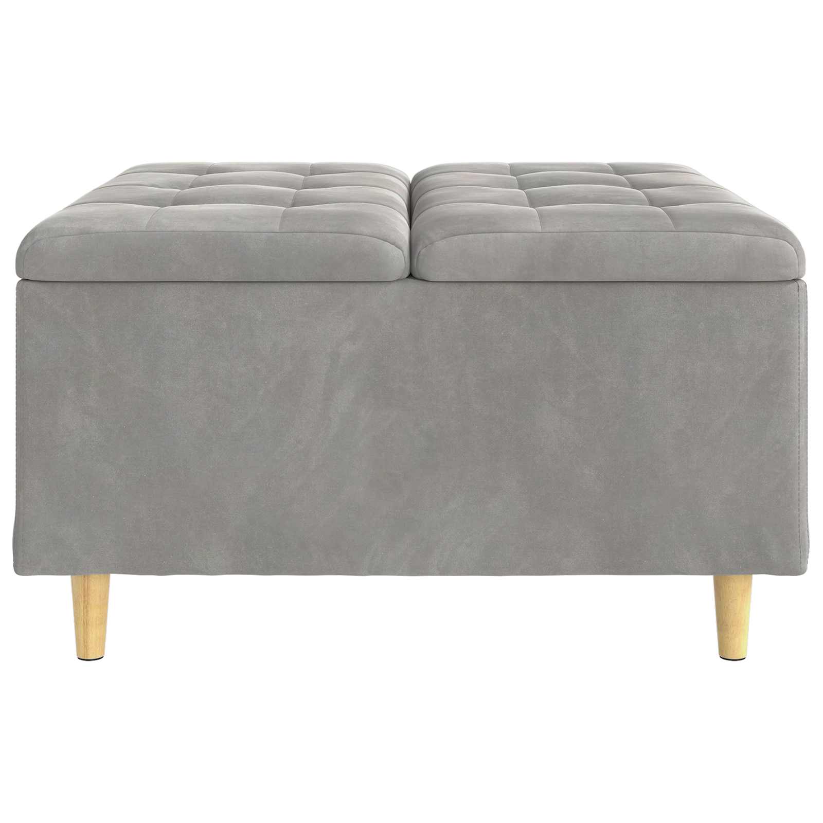 Knopkruk met kussen Lichtgrijs 80 x 80 x 45 cm Fluweel