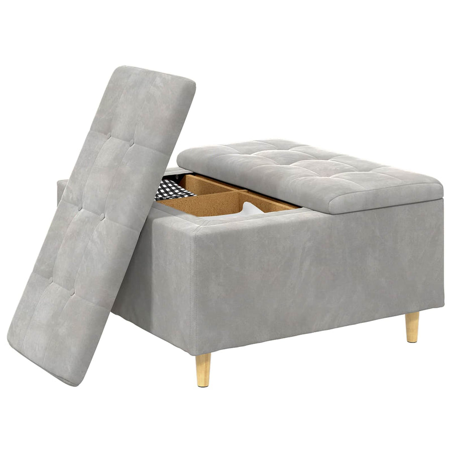 Knopkruk met kussen Lichtgrijs 80 x 80 x 45 cm Fluweel