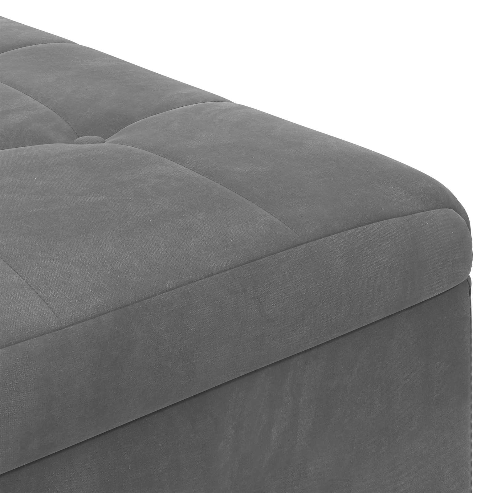 Knopkruk met kussen Donkergrijs 80 x 80 x 45 cm Fluweel