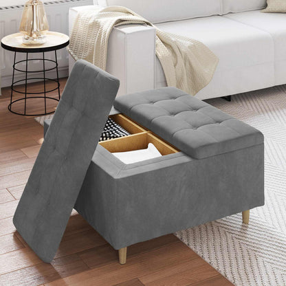 Knopkruk met kussen Donkergrijs 80 x 80 x 45 cm Fluweel