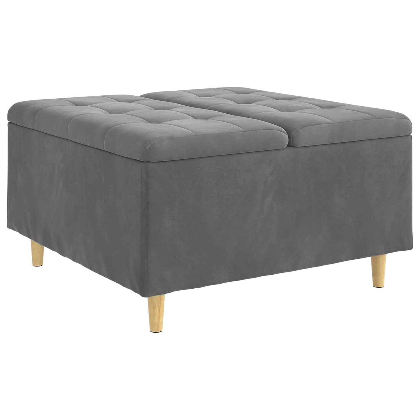 Knopkruk met kussen Donkergrijs 80 x 80 x 45 cm Fluweel
