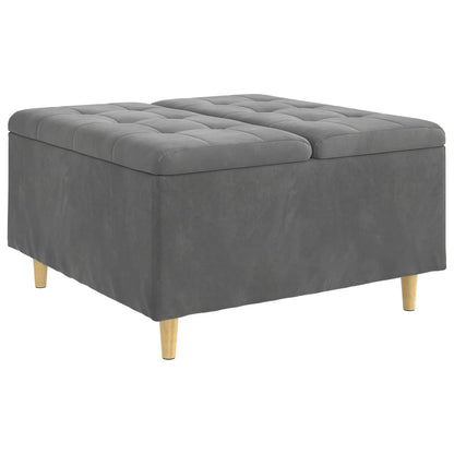 Knopkruk met kussen Donkergrijs 80 x 80 x 45 cm Fluweel