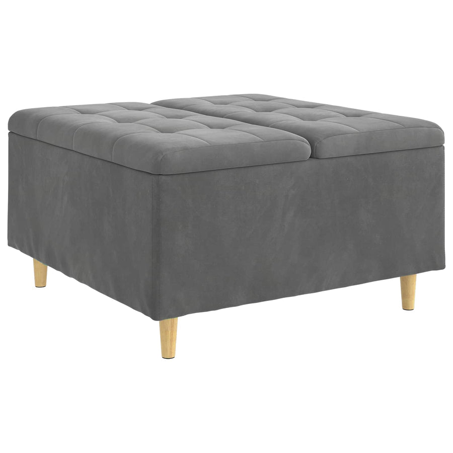 Knopkruk met kussen Donkergrijs 80 x 80 x 45 cm Fluweel