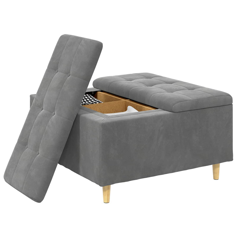 Knopkruk met kussen Donkergrijs 80 x 80 x 45 cm Fluweel
