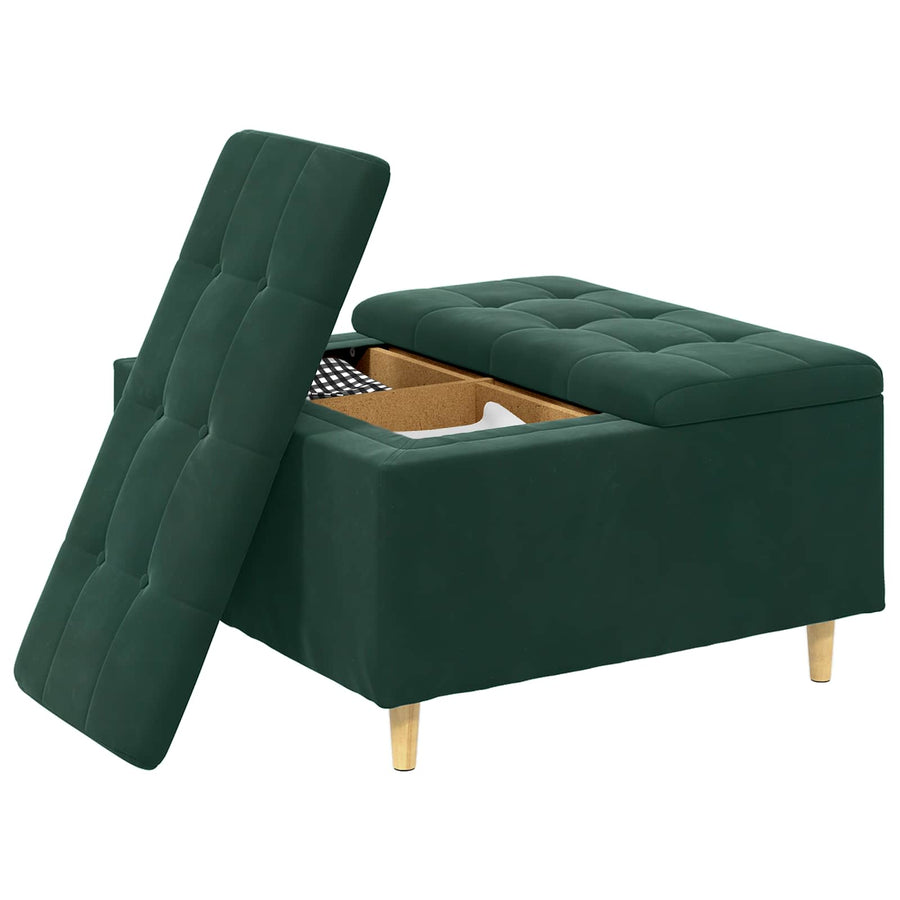 Knopkruk met kussen Donkergroen 80 x 80 x 45 cm Fluweel