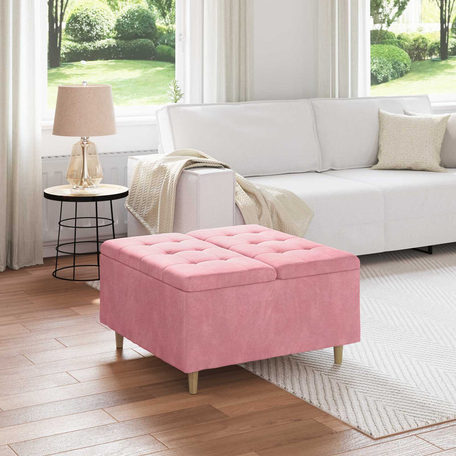 Knopkruk met kussen Roze 80 x 80 x 45 cm Fluweel
