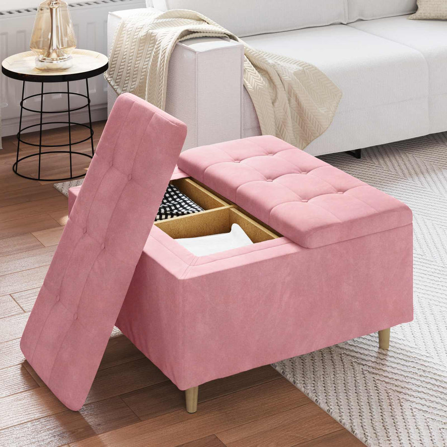 Knopkruk met kussen Roze 80 x 80 x 45 cm Fluweel
