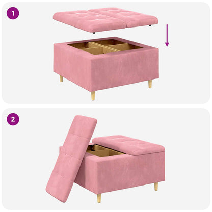 Knopkruk met kussen Roze 80 x 80 x 45 cm Fluweel