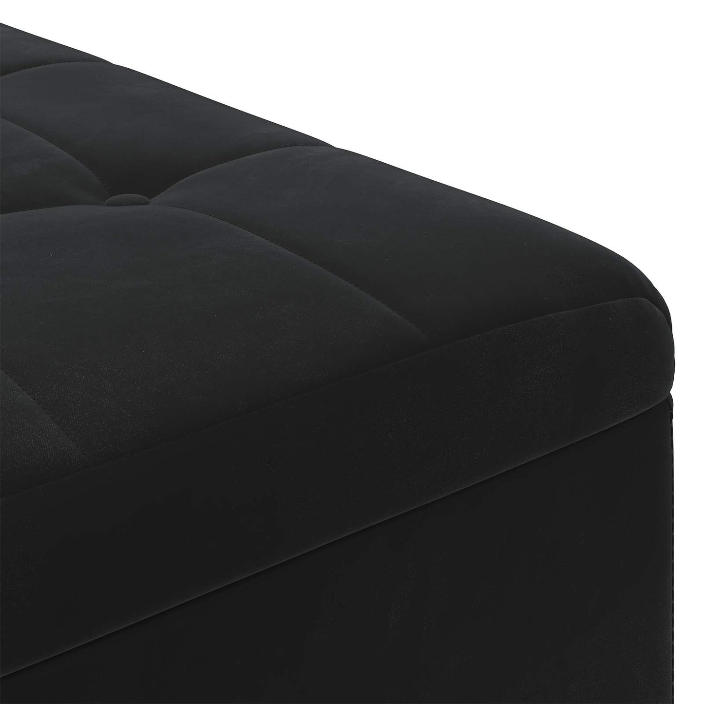 Knopkruk met kussen Zwart 80 x 80 x 45 cm Fluweel