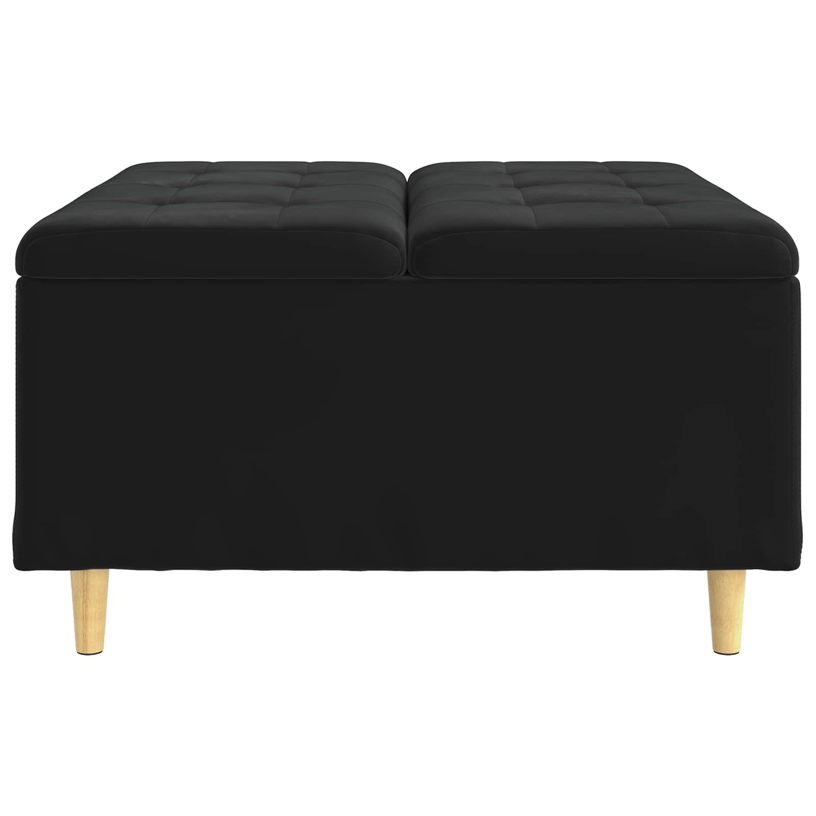 Knopkruk met kussen Zwart 80 x 80 x 45 cm Fluweel