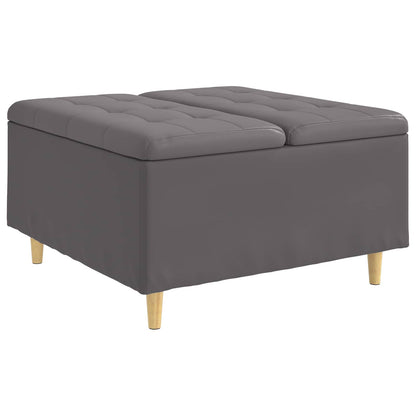 Knopkruk met kussen Grijs 80 x 80 x 45 cm Kunstleer