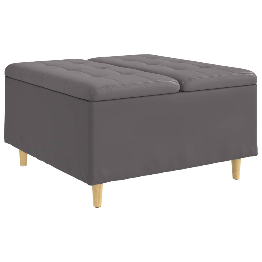 Knopkruk met kussen Grijs 80 x 80 x 45 cm Kunstleer