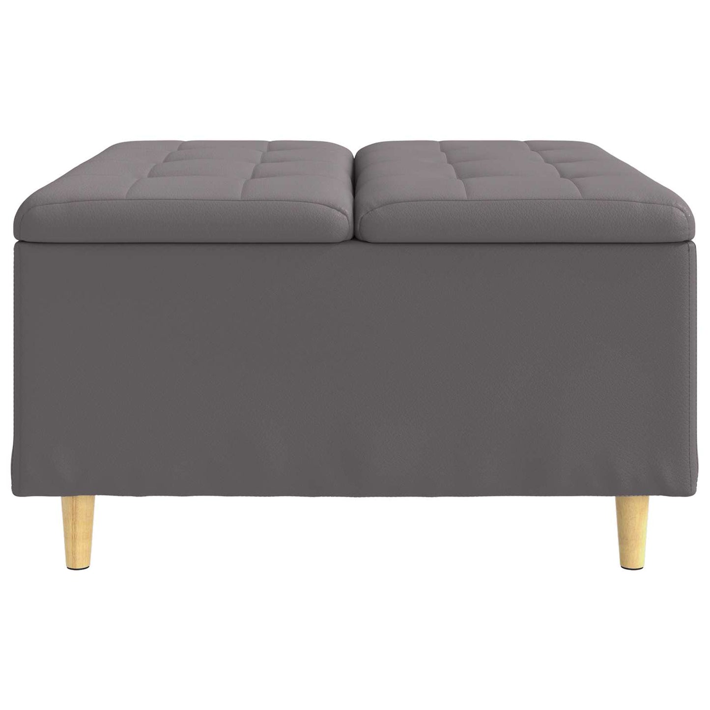 Knopkruk met kussen Grijs 80 x 80 x 45 cm Kunstleer
