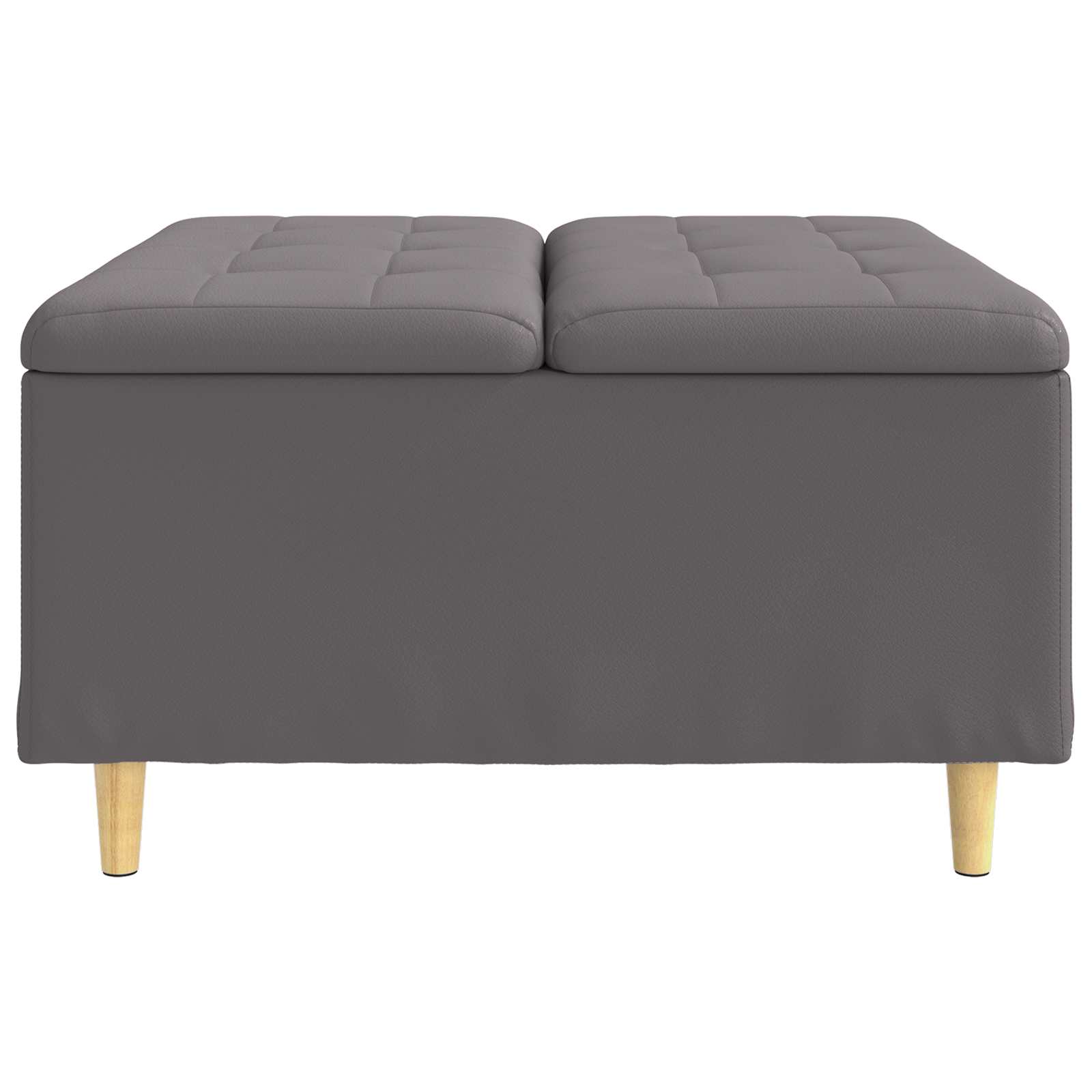 Knopkruk met kussen Grijs 80 x 80 x 45 cm Kunstleer