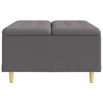 Knopkruk met kussen Grijs 80 x 80 x 45 cm Kunstleer