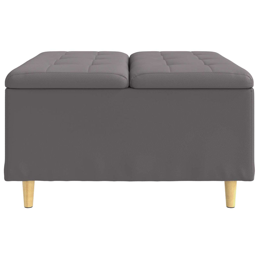 Knopkruk met kussen Grijs 80 x 80 x 45 cm Kunstleer