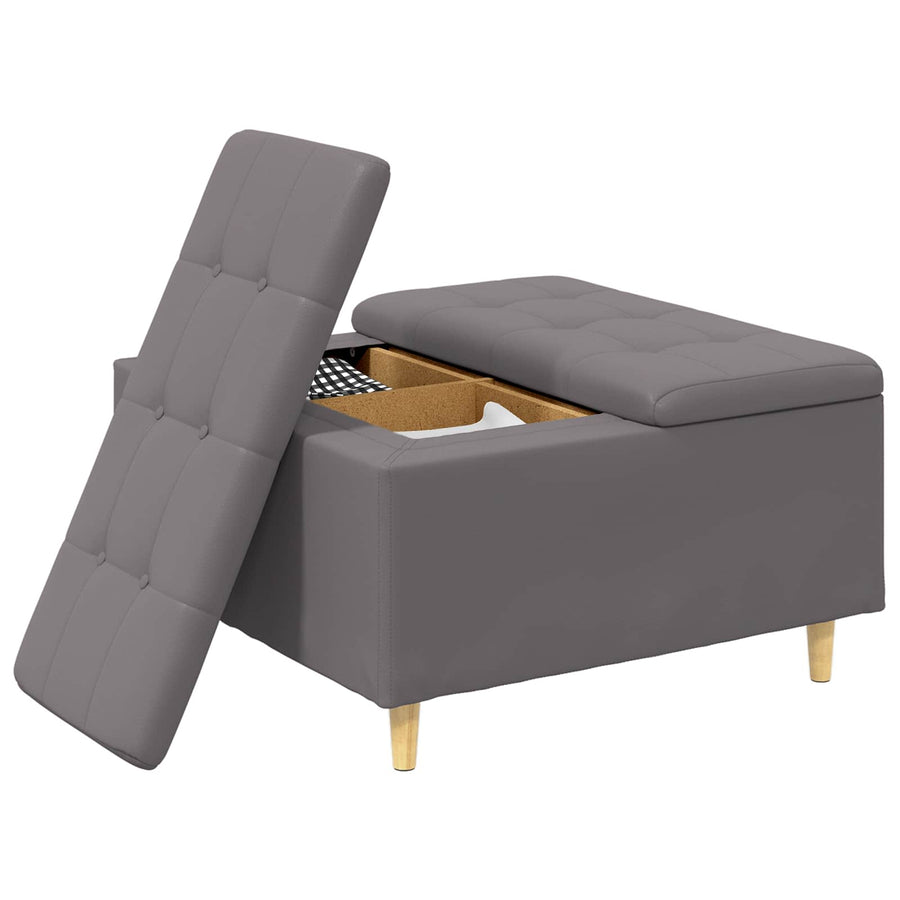 Knopkruk met kussen Grijs 80 x 80 x 45 cm Kunstleer
