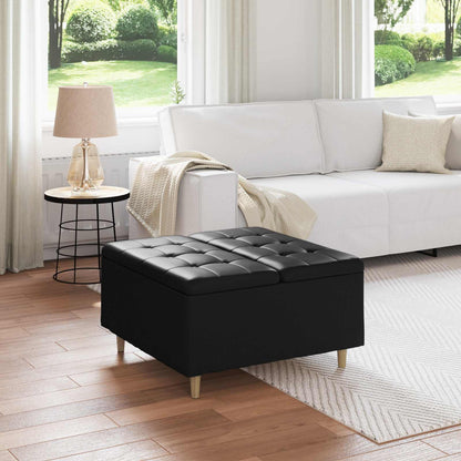 Knopkruk met kussen Zwart 80 x 80 x 45 cm Kunstleer