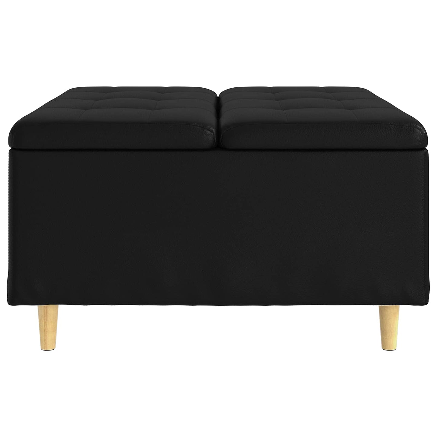 Knopkruk met kussen Zwart 80 x 80 x 45 cm Kunstleer