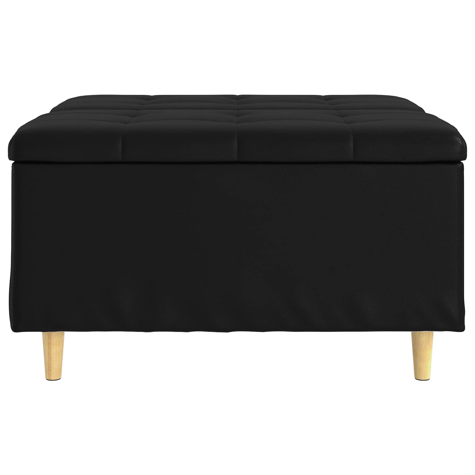 Knopkruk met kussen Zwart 80 x 80 x 45 cm Kunstleer