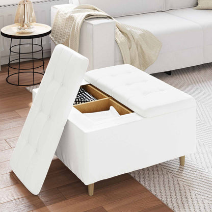 Knopkruk met kussen Wit 80 x 80 x 45 cm Kunstleer