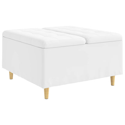 Knopkruk met kussen Wit 80 x 80 x 45 cm Kunstleer