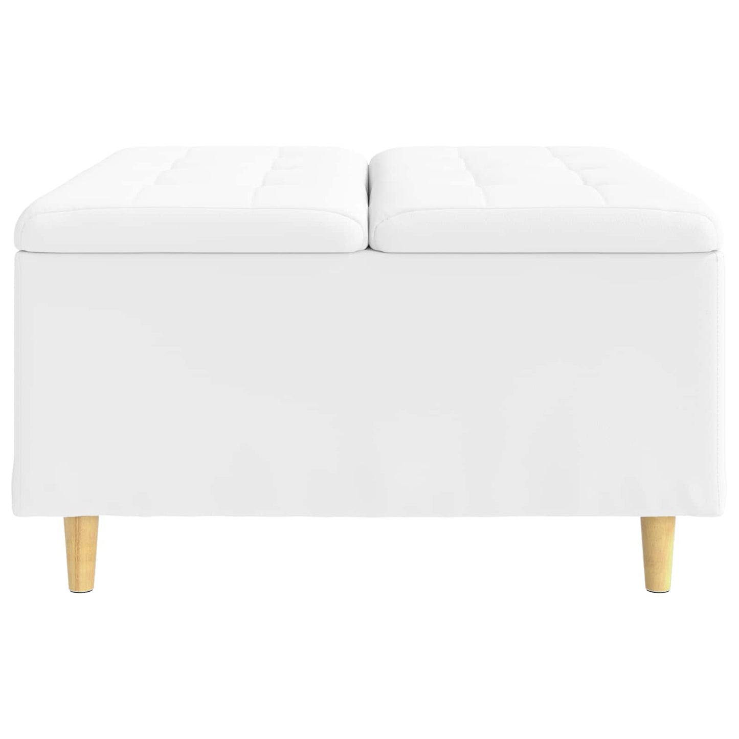 Knopkruk met kussen Wit 80 x 80 x 45 cm Kunstleer