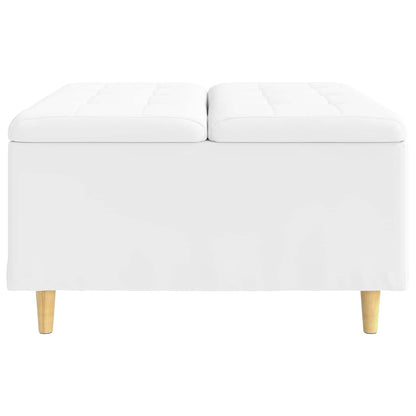 Knopkruk met kussen Wit 80 x 80 x 45 cm Kunstleer