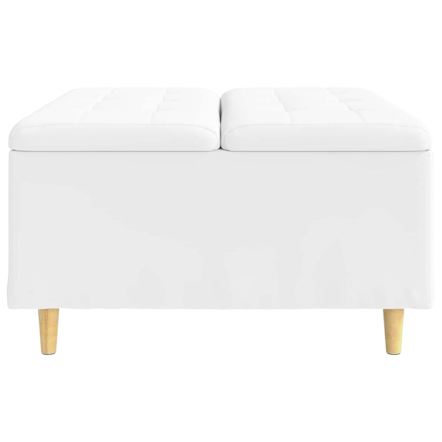 Knopkruk met kussen Wit 80 x 80 x 45 cm Kunstleer