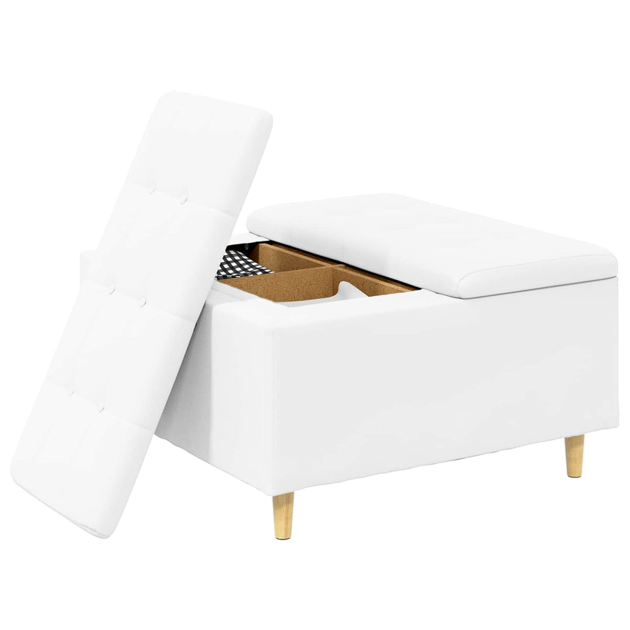 Knopkruk met kussen Wit 80 x 80 x 45 cm Kunstleer