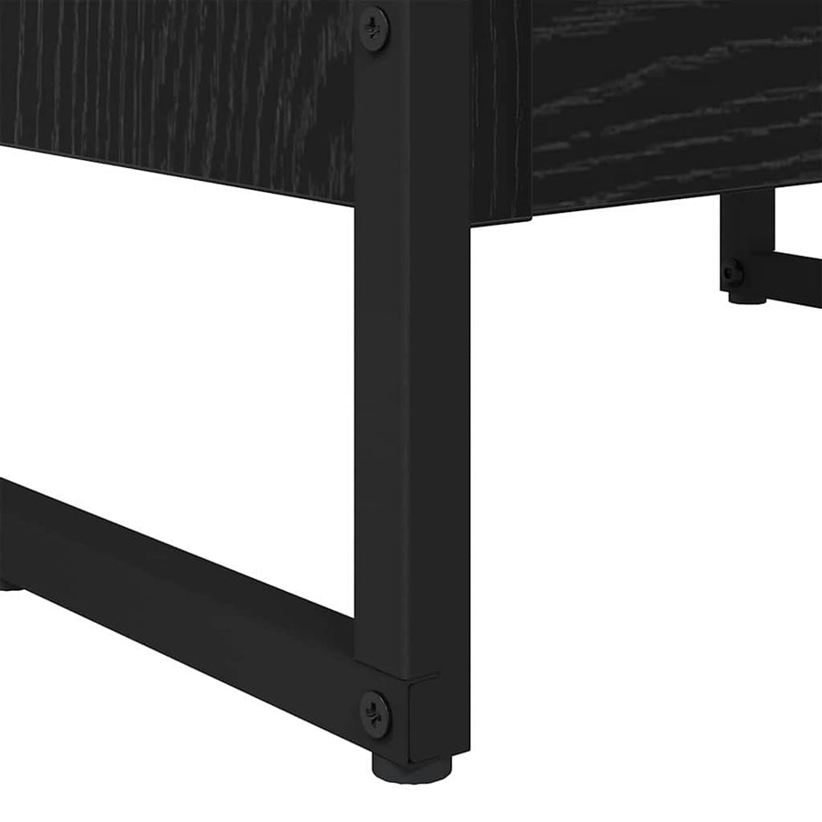 Boekenkast Zwart Eiken 80 x 30 x 155 cm Bewerkt hout