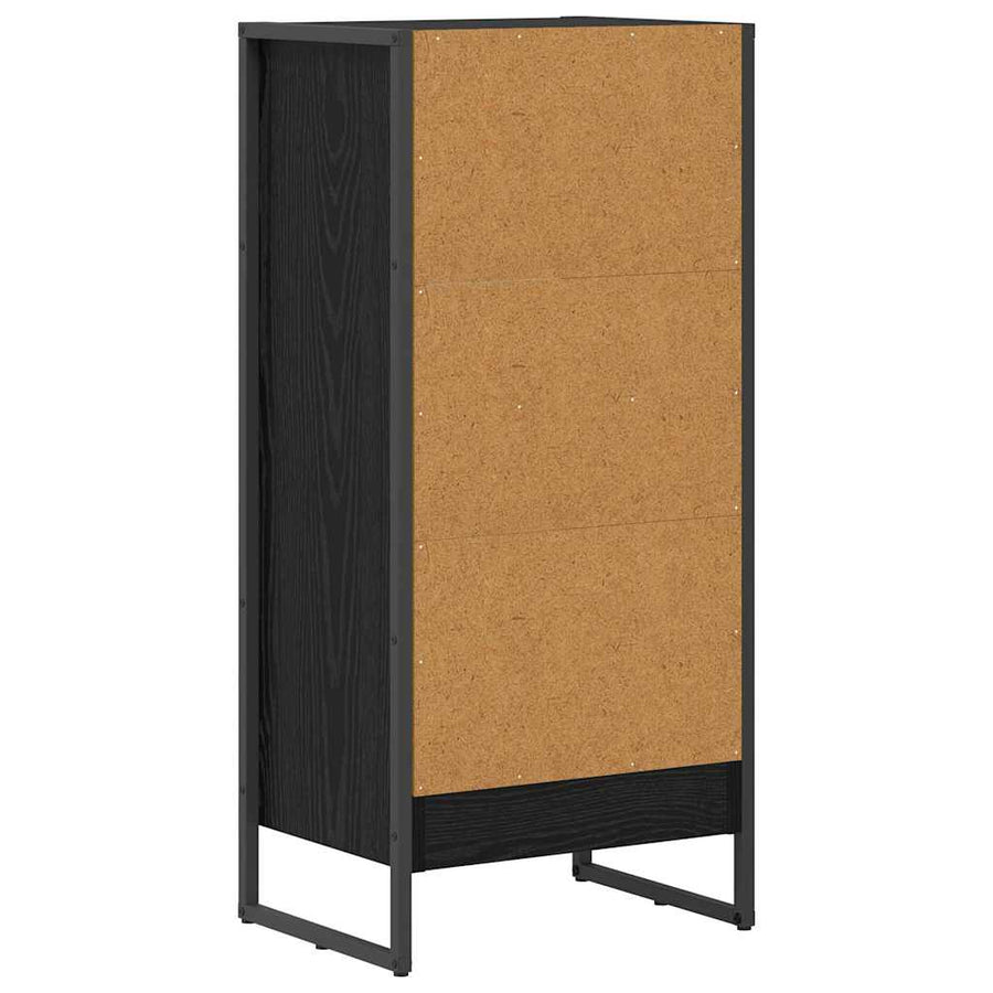 Boekenkast Zwart Eiken 80 x 30 x 155 cm Bewerkt hout