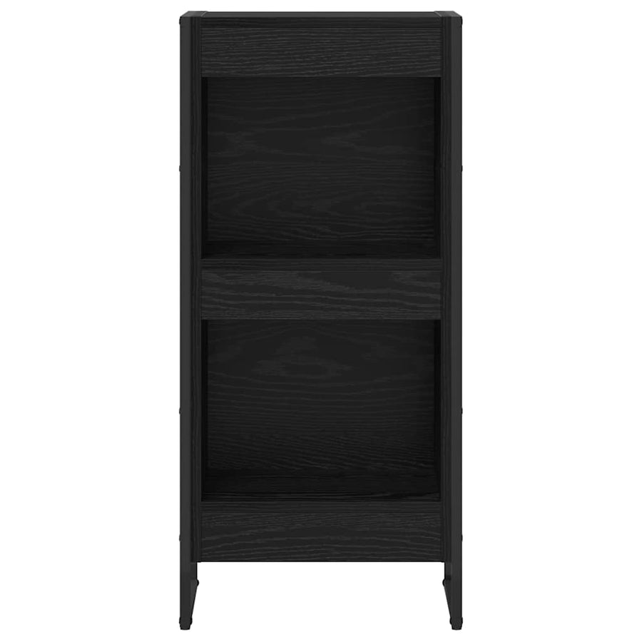 Boekenkast Zwart Eiken 80 x 30 x 155 cm Bewerkt hout