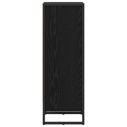 Boekenkast Zwart Eiken 80 x 30 x 155 cm Bewerkt hout