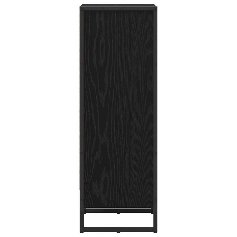 Boekenkast Zwart Eiken 80 x 30 x 155 cm Bewerkt hout