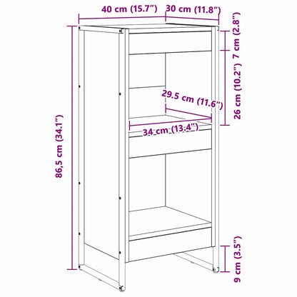 Boekenkast Zwart Eiken 80 x 30 x 155 cm Bewerkt hout