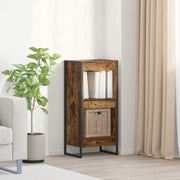 Boekenkast 80x30x155 cm rook eik bewerkt hout