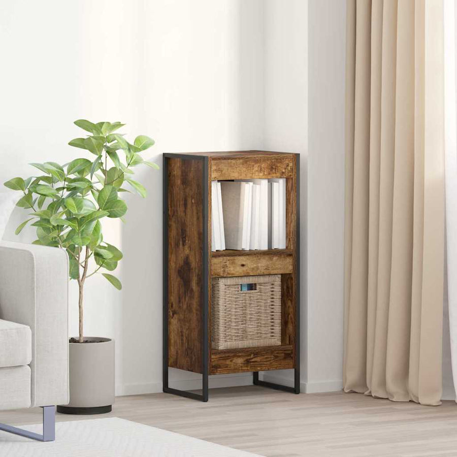 Boekenkast Rook Eik 80 x 30 x 155 cm Bewerkt hout